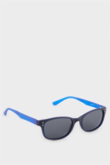 Yuvarlak Renkli Plastik Çerçeve Siyah Cam Polarize Güneş Gözlüğü Erkek Çocuk