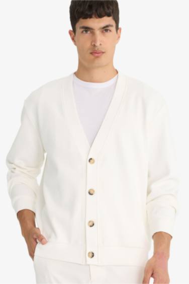 Buttoned V-Neck Cardigan