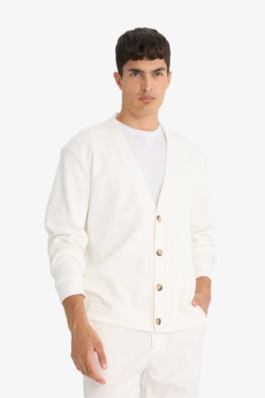 Buttoned V-Neck Cardigan