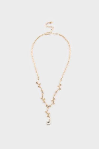 DCEY x DeFacto Kadın Taşlı Gold Y Kolye