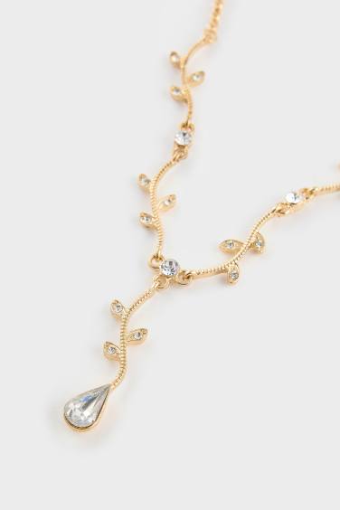 DCEY x DeFacto Kadın Taşlı Gold Y Kolye