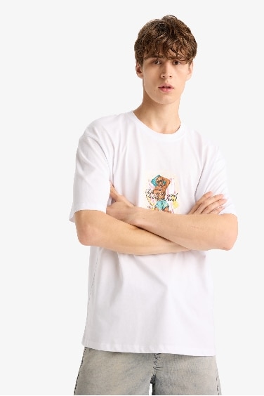 تيشيرت نص ردن اوفر سايز بياخة مستديرة