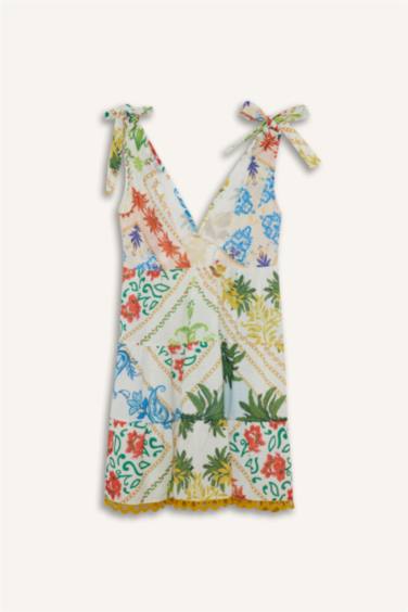 Regular Fit Tropical Patterned Beachwear