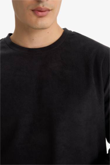 Pijama Takımı Regular Fit Polar Uzun Kollu Üst Ekose Desenli Uzun Alt