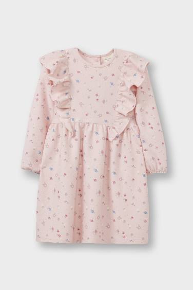 فستان بيبي بناتي فلورال قصة عادية ردن طويل