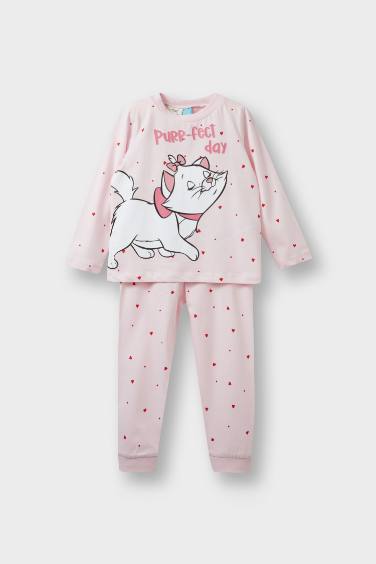 Kız Bebek Aristocats Pijama Takımı Uzun Kollu Üst Uzun Alt