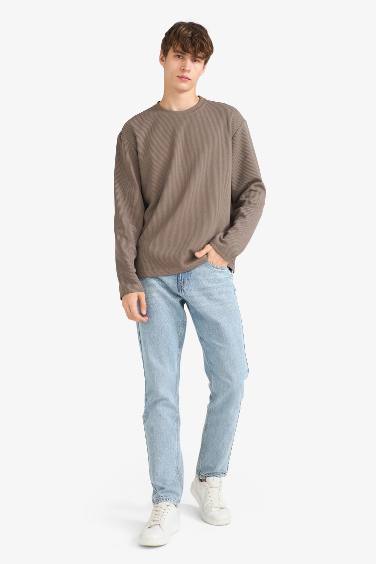 Sweat aspect tricot à col rond Coupe régulière