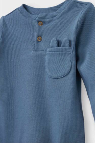 Erkek Bebek 2'li Takım Fitilli Kaşkorse Uzun Kollu Tişört Eşofman Altı