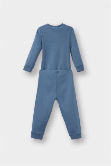 Erkek Bebek 2'li Takım Fitilli Kaşkorse Uzun Kollu Tişört Eşofman Altı