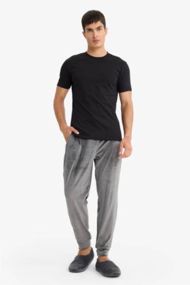 Regular Fit Cepli Kadife Pijama Altı