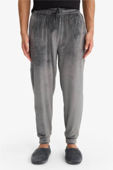 Regular Fit Cepli Kadife Pijama Altı