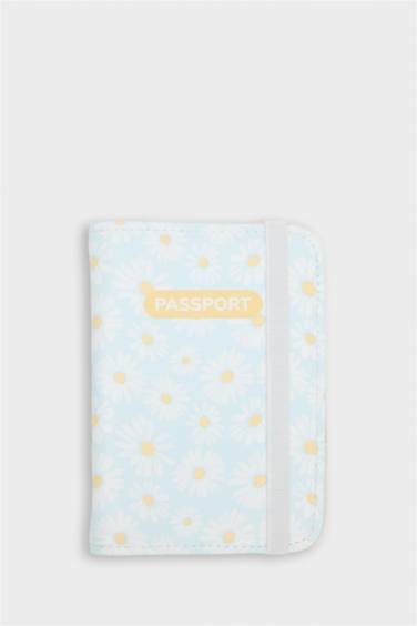 Kadın Çiçekli Suni Deri Pasaportluk ve Valiz İsimliği Set