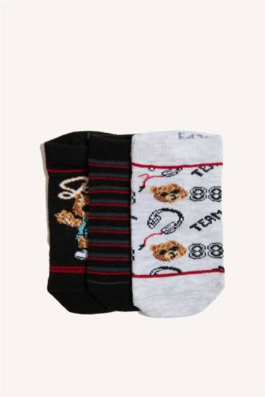 Erkek Çocuk 3'lü Pamuklu Patik Çorap