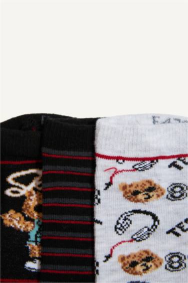 Erkek Çocuk 3'lü Pamuklu Patik Çorap