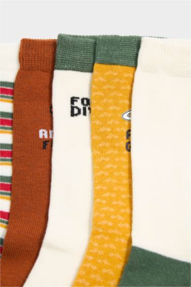 Boy 5 Piece Cotton Long Socks