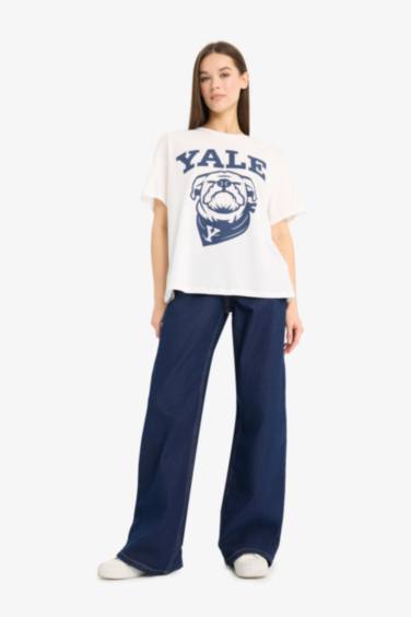 Yale University Oversize Fit Printed T-Shirt