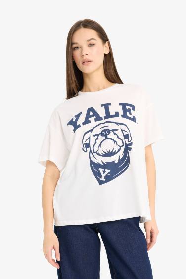 Yale University Oversize Fit Printed T-Shirt