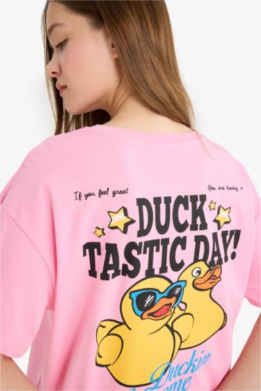 Oversize Fit Crew Neck Photo Printed T-Shirt