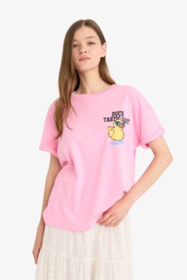 Oversize Fit Crew Neck Photo Printed T-Shirt