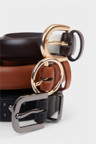 Kadın Suni Deri 3'lü Günlük Kemer