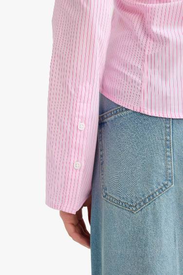 Приталенная рубашка Fitted из поплина с воротником-рубашкой и длинным рукавом