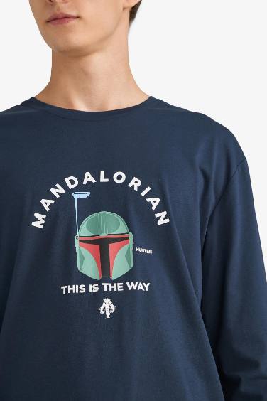 Star Wars-Mandalorian Pijama Takımı Uzun Kollu Üst Uzun Alt