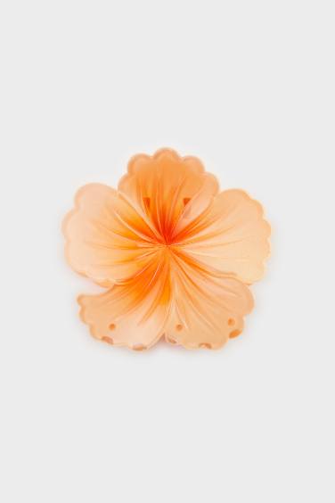 Pince à cheveux lotus orange pour femme