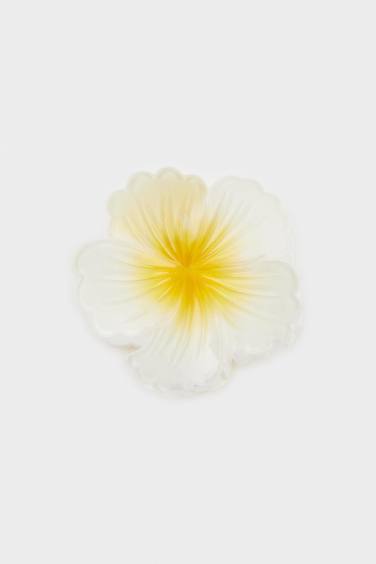 Woman White Lotus Latch Clasp