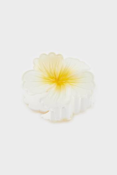 Woman White Lotus Latch Clasp