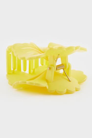 Pince à cheveux lotus jaune pour femme