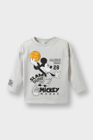 T-shirt Mickey Mouse à manches longues et col rond pour bébé garçon