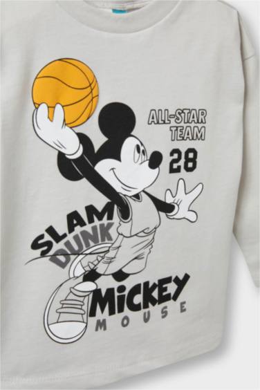 T-shirt Mickey Mouse à manches longues et col rond pour bébé garçon