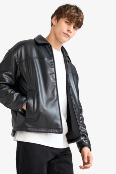 Relax Fit Rahat Kalıp Polo Yaka İç Cepli Mont