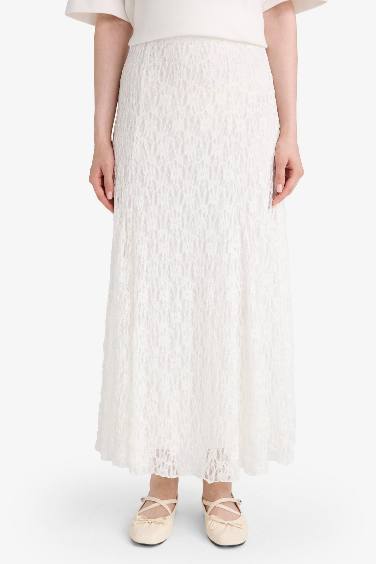 Lace White Maxi Skirt
