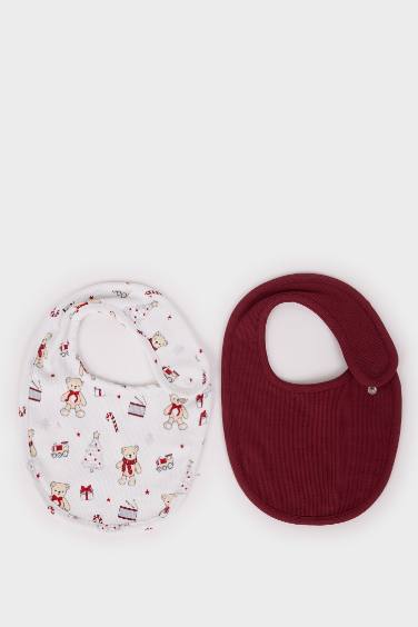 Erkek Bebek Desenli 2'li Pamuklu Mama Önlüğü