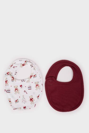 Erkek Bebek Desenli 2'li Pamuklu Mama Önlüğü