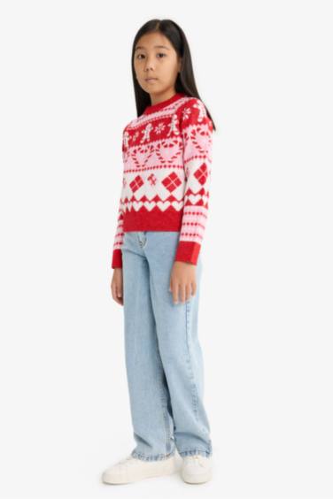 Girl Regular Fit Crew Neck Christmas Pullover