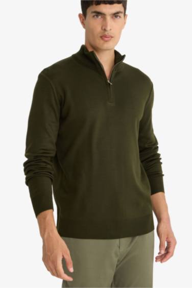 Standard Fit Zipper Knitwear Pullover