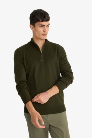 Standard Fit Zipper Knitwear Pullover