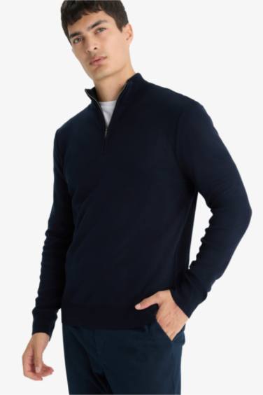 Standard Fit Zipper Knitwear Pullover