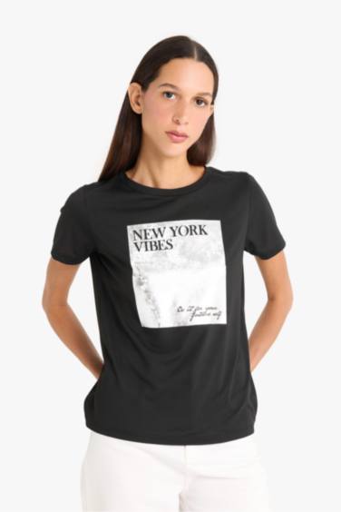 Regular Fit Crew Neck Printed T-Shirt