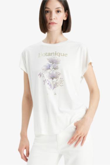 Crew Neck Floral Short Sleeve T-Shirt