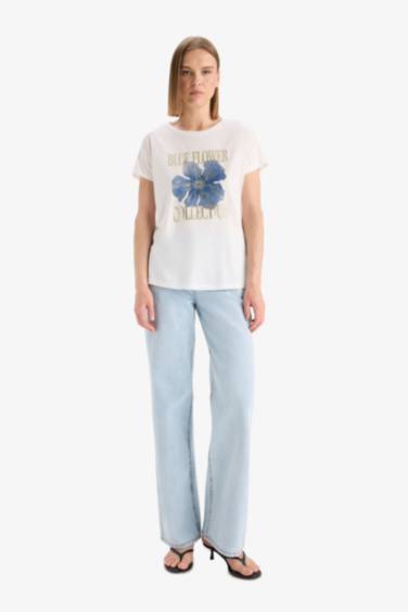 Crew Neck Floral Short Sleeve T-Shirt