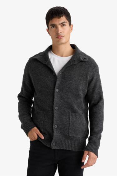 Standard Fit Turtleneck Knitwear Cardigan