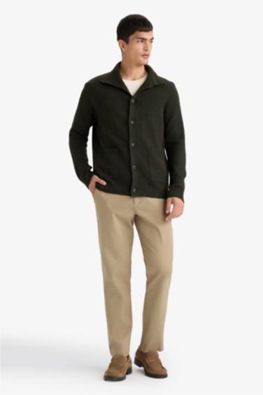 Standard Fit Turtleneck Knitwear Cardigan