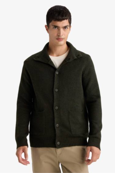 Standard Fit Turtleneck Knitwear Cardigan