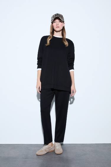 Regular Fit Bisiklet Yaka Uzun Kollu Tunik