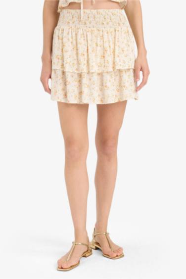 Coool гүлді a сызығы қысқа ұзындық Тоқылған юбка