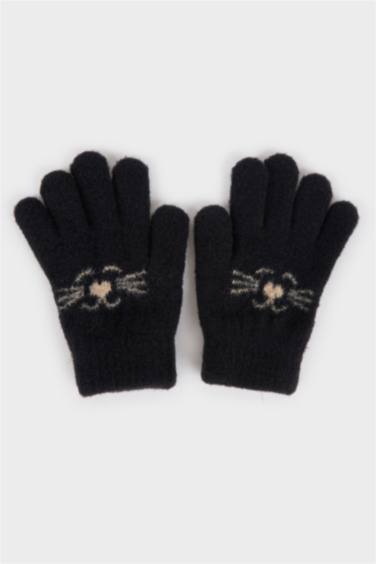 Gants motif chat pour fille