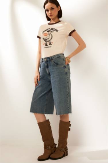 Regular Fit Crew Neck Printed Short Sleeve T-shirt